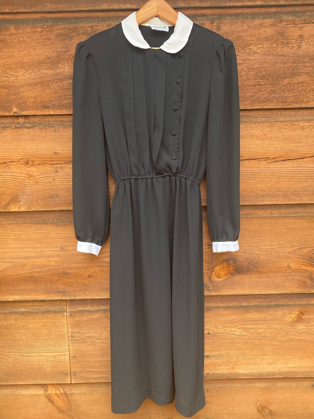 Vintage Sheer Midi Long-Sleeved Dress